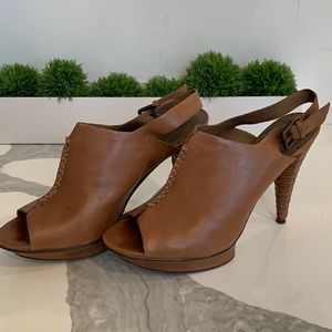 Platform leather heels